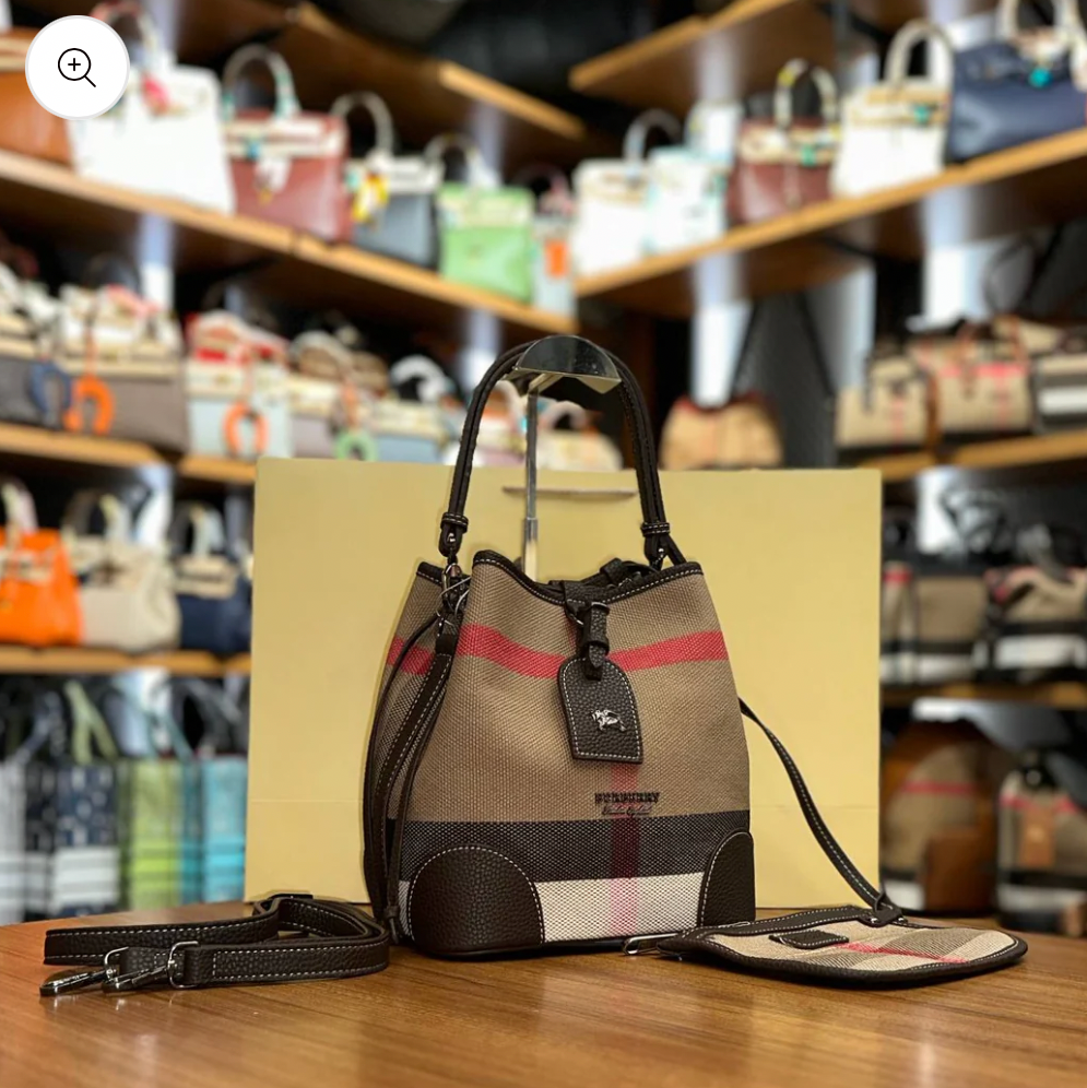 Burberry vintage check bucket luxury bag
