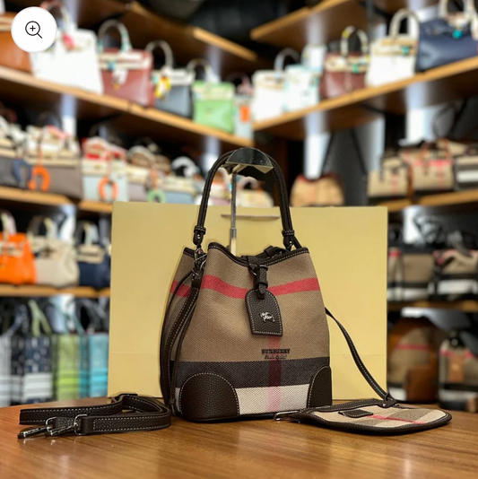 Burberry vintage check bucket luxury bag